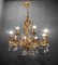 Lámpara de araña italiana florentina de cristal de Murano dorado, Imagen 3