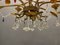 Lámpara de araña italiana florentina de cristal de Murano dorado, Imagen 8