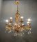 Italian Florentine Gold Gilded Murano Glass Chandelier, Image 2