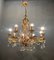 Lámpara de araña italiana florentina de cristal de Murano dorado, Imagen 2