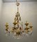 Italian Florentine Gold Gilded Murano Glass Chandelier 6