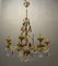Lámpara de araña italiana florentina de cristal de Murano dorado, Imagen 4