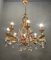 Lámpara de araña italiana florentina de cristal de Murano dorado, Imagen 9