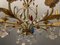 Lámpara de araña italiana florentina de cristal de Murano dorado, Imagen 5