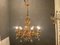 Lámpara de araña italiana florentina de cristal de Murano dorado, Imagen 7