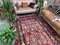 Großer türkischer Vintage Kelim Teppich aus Wolle in Rot, Schwarz & Gold 12