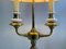 Lámpara de pie Bouillotte francesa de latón y porcelana, Imagen 7