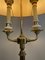 Französische Messing und Porzellan Bouillotte Stehlampe 12