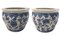 Chinese Jardiniere Porcelain with Crisantemos in Blue, 1920s, Set of 2 1