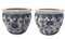 Chinese Jardiniere Porcelain with Crisantemos in Blue, 1920s, Set of 2, Image 1