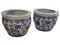 Chinese Jardiniere Porcelain with Crisantemos in Blue, 1920s, Set of 2 2