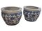 Chinesisches Jardiniere Porzellan mit Crisantemos in Blau, 1920er, 2er Set 2