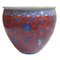 Vintage Chinese Blue and Red Flower Decoration Jardiniere 7