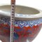 Vintage chinesische blaue und rote Blumendekoration Jardiniere 5