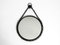 Brutalist Mid-Century Design Wall Mirror with Wrought Iron Frame and Chain, Image 1