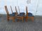 High Back Blond Oak Wooden Chairs, 1980s, Set of 6, Image 9