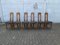 Sillas de madera de roble con respaldo alto, años 80. Juego de 6, Imagen 10