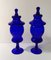 Grands Vases en Verre de Murano Bleu, 1960s, Set de 2 1