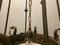 Lámpara de araña Liberty italiana antigua de bronce, años 40, Imagen 5