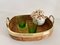 Mid-Century Italian Organic Serving Tray in Natural Rattan and Brass, 1970s, Image 5