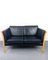 Danish Black Leather Sofa, 1980s 1
