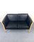 Danish Black Leather Sofa, 1980s 2