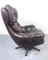 Brown Leather Lounge Chair, 1970s, Sweden 4