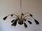 Italian Black Sputnik Spider Ceiling Lamp from Stilnovo, 1950s 1