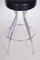 Small Black Leather Bar Stool, 1930s 4