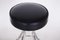 Small Black Leather Bar Stool, 1930s 5