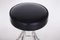 Small Black Leather Bar Stool, 1930s, Image 5