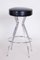 Small Black Leather Bar Stool, 1930s, Image 2