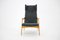 Oak & Bouclé Upholstery Wing Chair, Czechoslovakia, 1960s 4