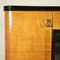 Italian Veneered Wood Maple Mirrored Glass Cabinet, 1950s 3