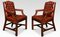 Georgian Style Leather Gainsborough Library Chairs 1