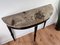 Mid-Century Italian Wood Brass Demilune Console Table with Marble Top, 1950s 4