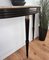Mid-Century Italian Wood Brass Demilune Console Table with Marble Top, 1950s 5