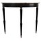 Mid-Century Italian Wood Brass Demilune Console Table with Marble Top, 1950s, Image 1
