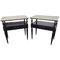 Mid-Century Italian Art Deco Brass Marble Nightstands Bedside End Tables, Set of 2 1