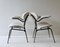 Off White Armchairs with Black Metal Frame, Italy, 1960s, Set of 2 6