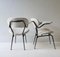 Off White Armchairs with Black Metal Frame, Italy, 1960s, Set of 2 5