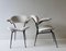 Off White Armchairs with Black Metal Frame, Italy, 1960s, Set of 2 7