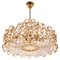 German Crystal & Gilt Brass Bubble Chandelier from Palwa, 1960 1