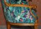 Vintage Italian Carved Walnut Armchair with Birds of Paradise Upholstery 12