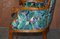 Vintage Italian Carved Walnut Armchair with Birds of Paradise Upholstery 16