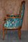 Vintage Italian Carved Walnut Armchair with Birds of Paradise Upholstery, Image 15