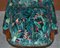 Vintage English Carver Walnut Armchair with Birds of Paradise Upholstery 5