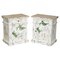 Hand Painted Parrots / Birds of Paradise Side End Table Bedside Drawers, Set of 2 1