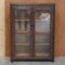 Vintage English Jacobean Revival Oak Glazed Door Library Bookcase, 1940s 2