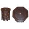 Antique Burmese Hand Carved Folding Hardwood Octagonal Side End Lamp Wine Table, Image 1